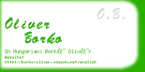 oliver borko business card